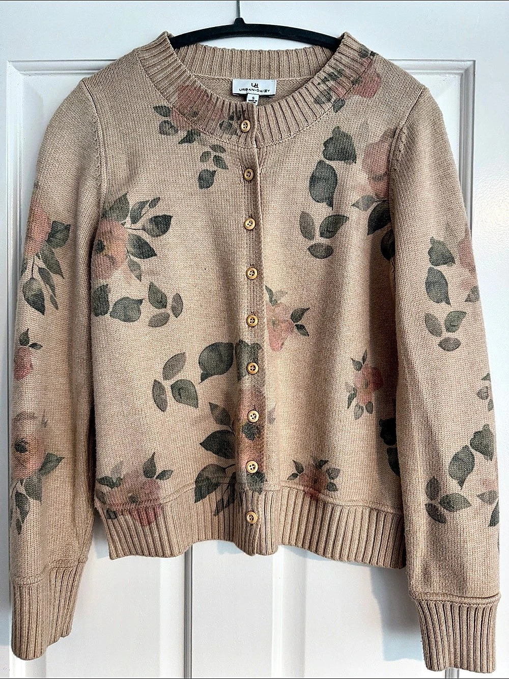Urban Dazy Floral Cardigan Pink & Green Size Small